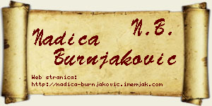 Nadica Burnjaković vizit kartica